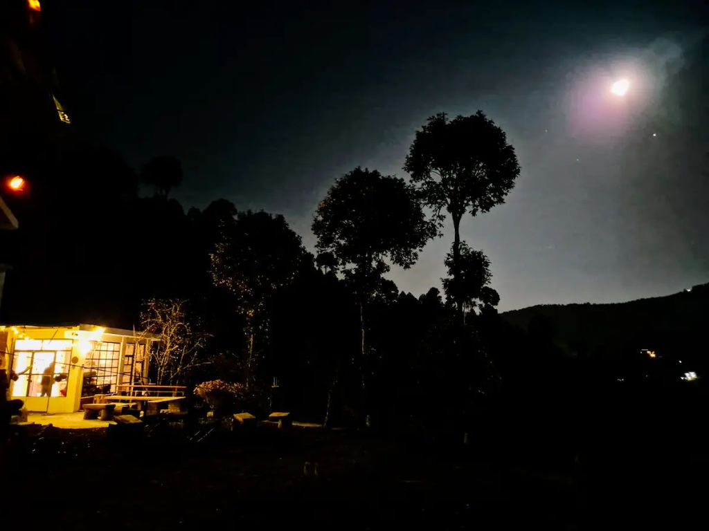 Full moon over the property