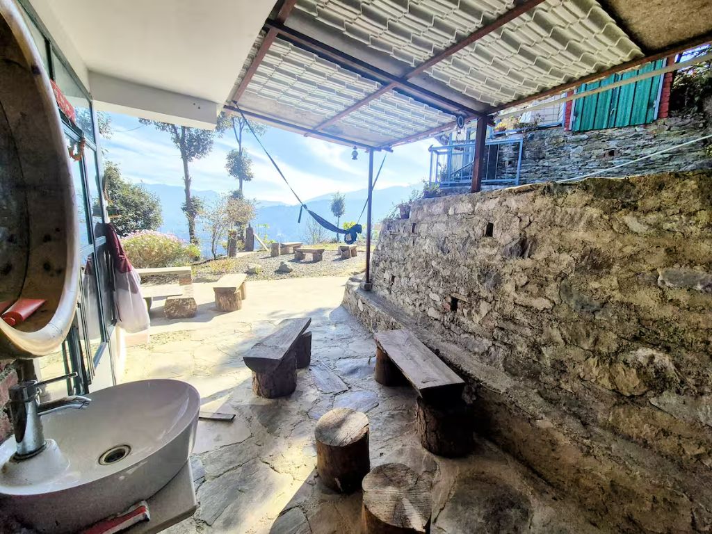 Outdoor patio with hammock