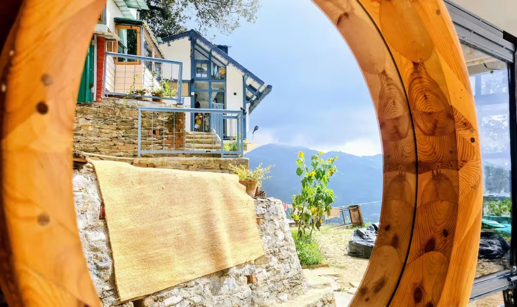 Framed mountain view